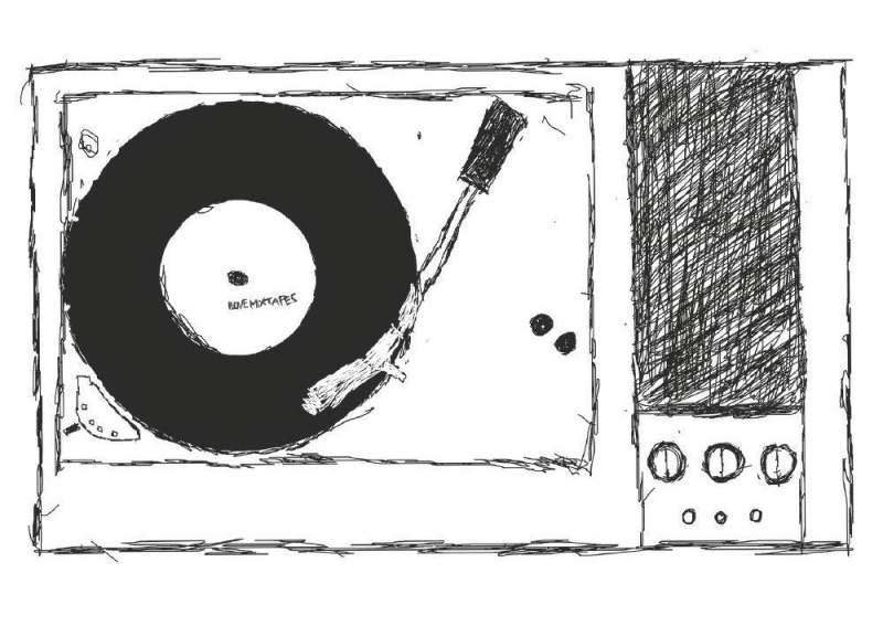 Postkarte „Plattenspieler“ – für Vinyl- und Musikliebhaber